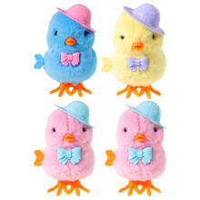 4Pcs Hoppande Kycklingar Snurrleksaker Plush Höna