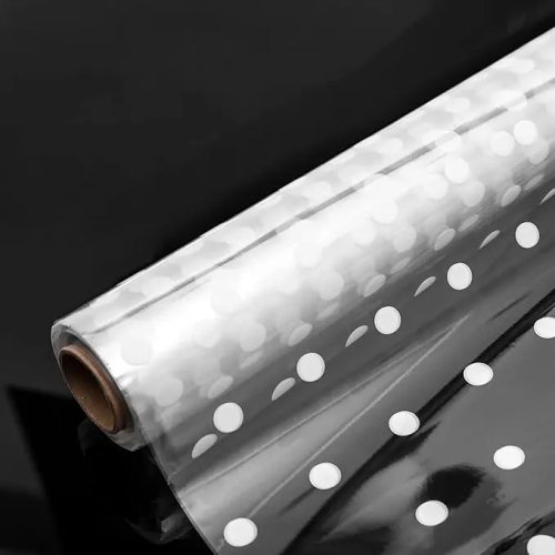 Kraft&Co Cellophane Super Thin Wrap Roll White Dots
