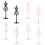 8 Unidades Mini Suporte Para Vestido De Cabide 8