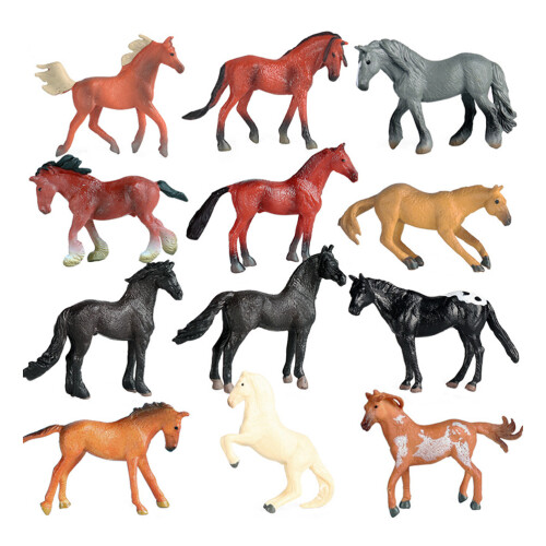 12Pcs Realistisk Hästmodell Barns Lek Lärospel Barns Present 1