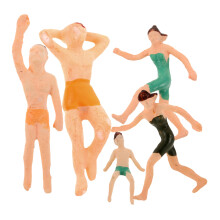 5Pcs Maiôs Praia Pessoas Nadando Miniatura