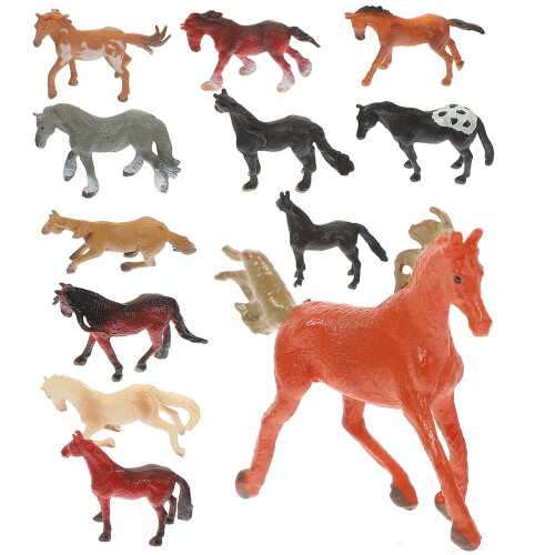 48 Pcs Realistiska Plasthästfigurer Mini Hästleksaker