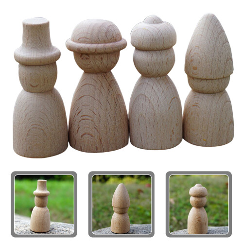 4Pcs Bonecas De Com Para Pintura Diy Sem Acabamento 2