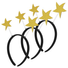 6Pcs Stjärnformade Hårband Glittrande Festförnödenheter Guld