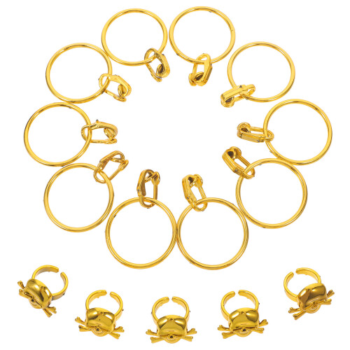 1 Set Pirat Fingerring Örhängen Dödskalle Design 1