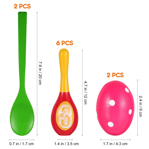 Påsk Bowling Set Käglor Skedar Utbildande Leksak 1