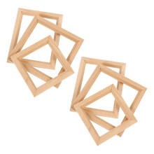 12Pcs Mini House Photo Frame Crafts Beige Wood for Elegant Decoration