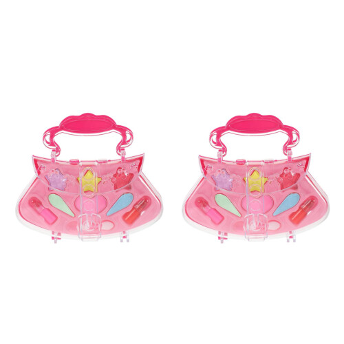 2 Delar Barnflickors Makeup Set, Simulerad Kosmetik (Rosa) 2