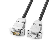 RS232 Cable 0.530m DB9 9Pin Data Cable With GoldPlated Connectors For Communication Equipment