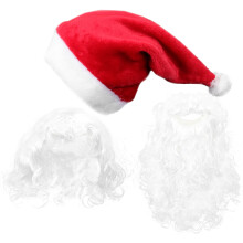 1 Set Skägg För Tomte Kostym Peruk Kit Julrekvisita