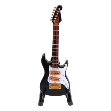 3Pcs Mini Elgitarr Modell Med Låda Svart 10Cm