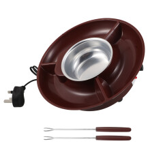Elektrische Fonduepan Set Met 2 Roestvorken Voor Chocoladedipping