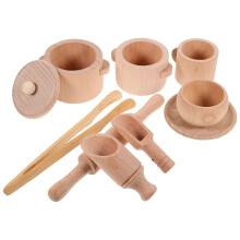 3 Sets Holz Nachmittagstee Set Für Kleinkinder Puppenhaus Zubehör