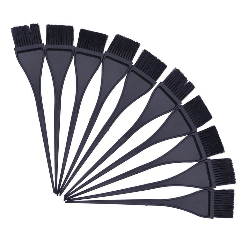 Solustre Black 10Pcs Professional Hair Tint Brush Dye Applicator (Black)