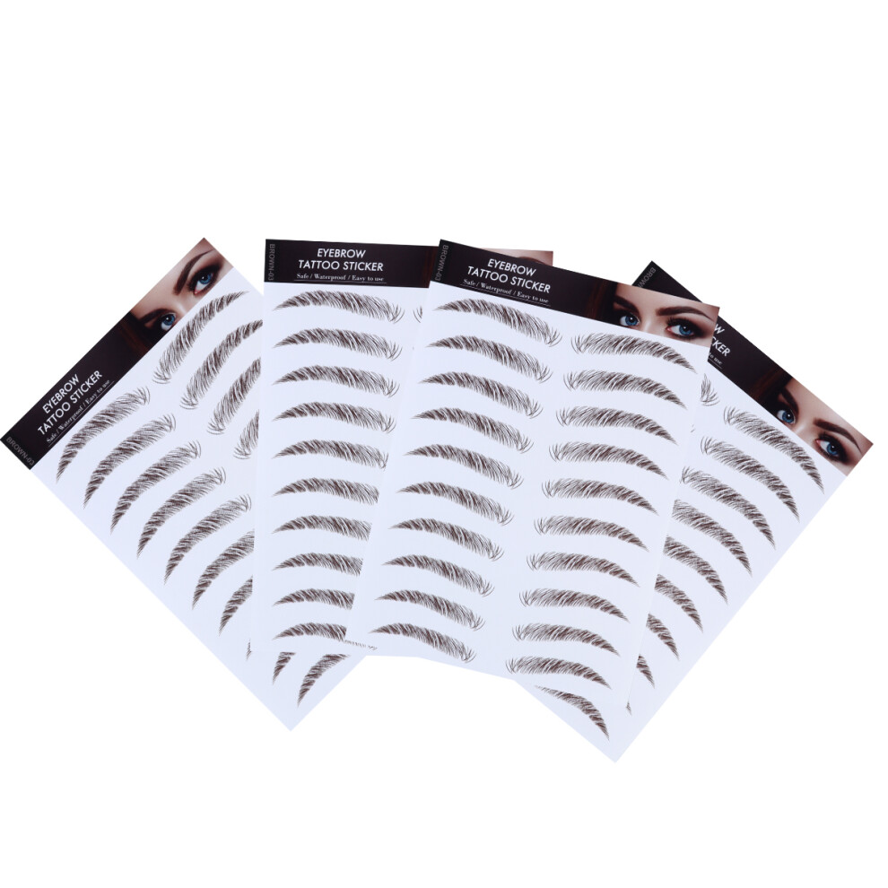 Solustre 4Pcs 6D Hair-Like Eyebrows Grooming Sticker For Girls