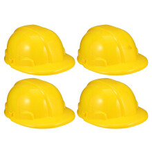 8 Pcs Yellow Construction Hats For Kids Party Toy