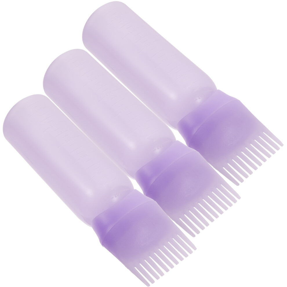 Solustre 3Pcs Root Comb Applicator Bottle For Hair Oil And Dye