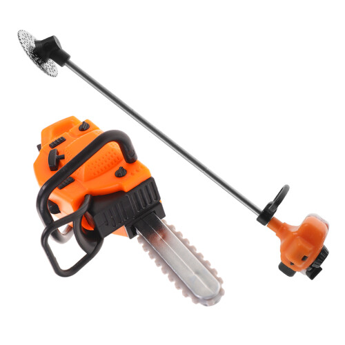 One Set Of Tiny Chainsaw Model For Mini Garden Layout Decoration 2