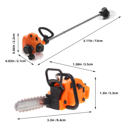 One Set Of Tiny Chainsaw Model For Mini Garden Layout Decoration 1