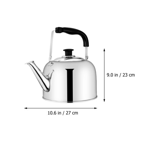 1Pc Whistle Teakettle Large Capacity Water Boiling Kettle Silver 1