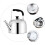 1Pc Whistle Teakettle Large Capacity Water Boiling Kettle Silver 5