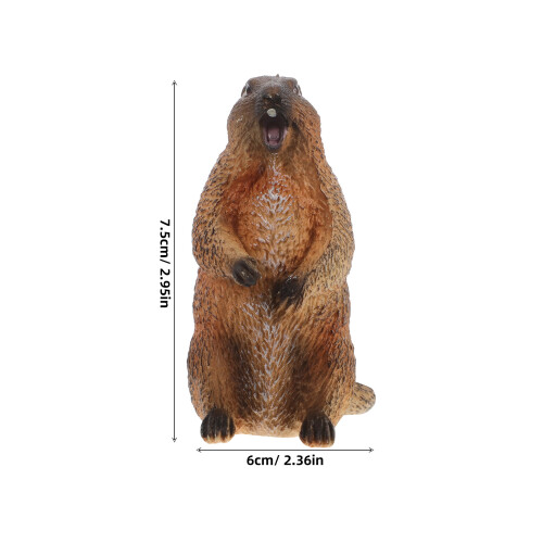Standing Groundhog Model Kids Cognition Toy Realistic Desktop Decor 1