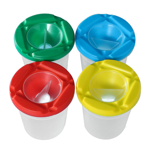5Pcs Transparent Plastic Paint Cups With Lids For Students 1