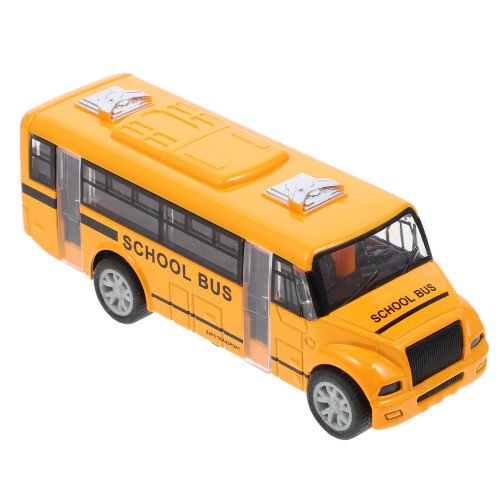 3Pcs Mini School Bus Toy Model Pull Back Car For Toddlers
