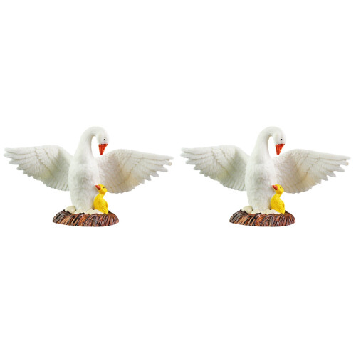 2Pcs Simuleringsplast Vit -And Modell Pedagogisk Leksak 1