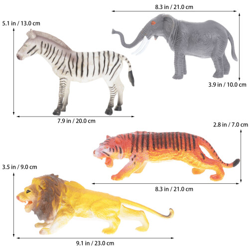 6Pcs Plástico Zebra Animais 1