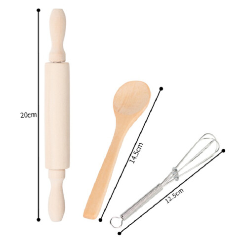 1 Set 11 Delar Barnlek Kök Leksak Bakförkläde Kit Rosa 1