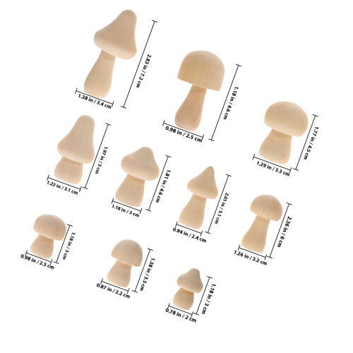 10Pcs Svamp , Ofärgade Trämodeller 1