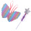2Pièces Ensemble Enfants Ailes Tissu Violet Baguette 7