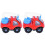 2 Pcs Inertia Engineering Car For Kids Crane Car Red 2