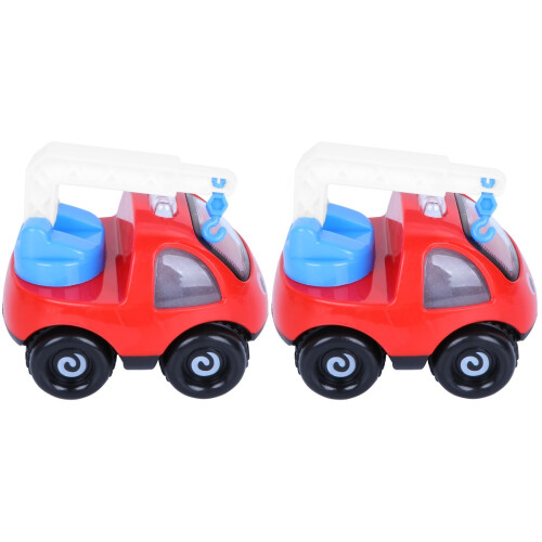 2 Pcs Inertia Engineering Car For Kids Crane Car Red 1