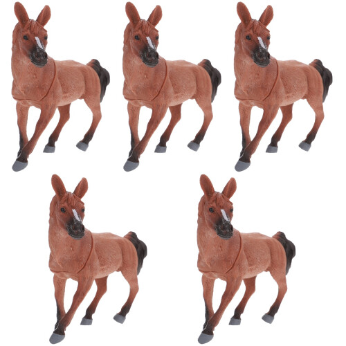 5Pcs Simulation Hästfigur Plast Djurmodell För Barn 2