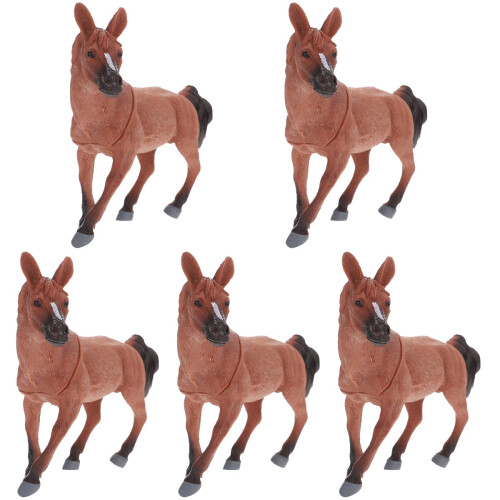 5Pcs Simulation Hästfigur Plast Djurmodell För Barn 1