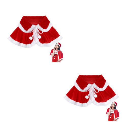 2St Julkort Shrug Cape Mode Pompoms 1