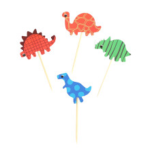 80 Delar Dinosaurie Tårntoppar Muffinsdekoration För Födelsedag