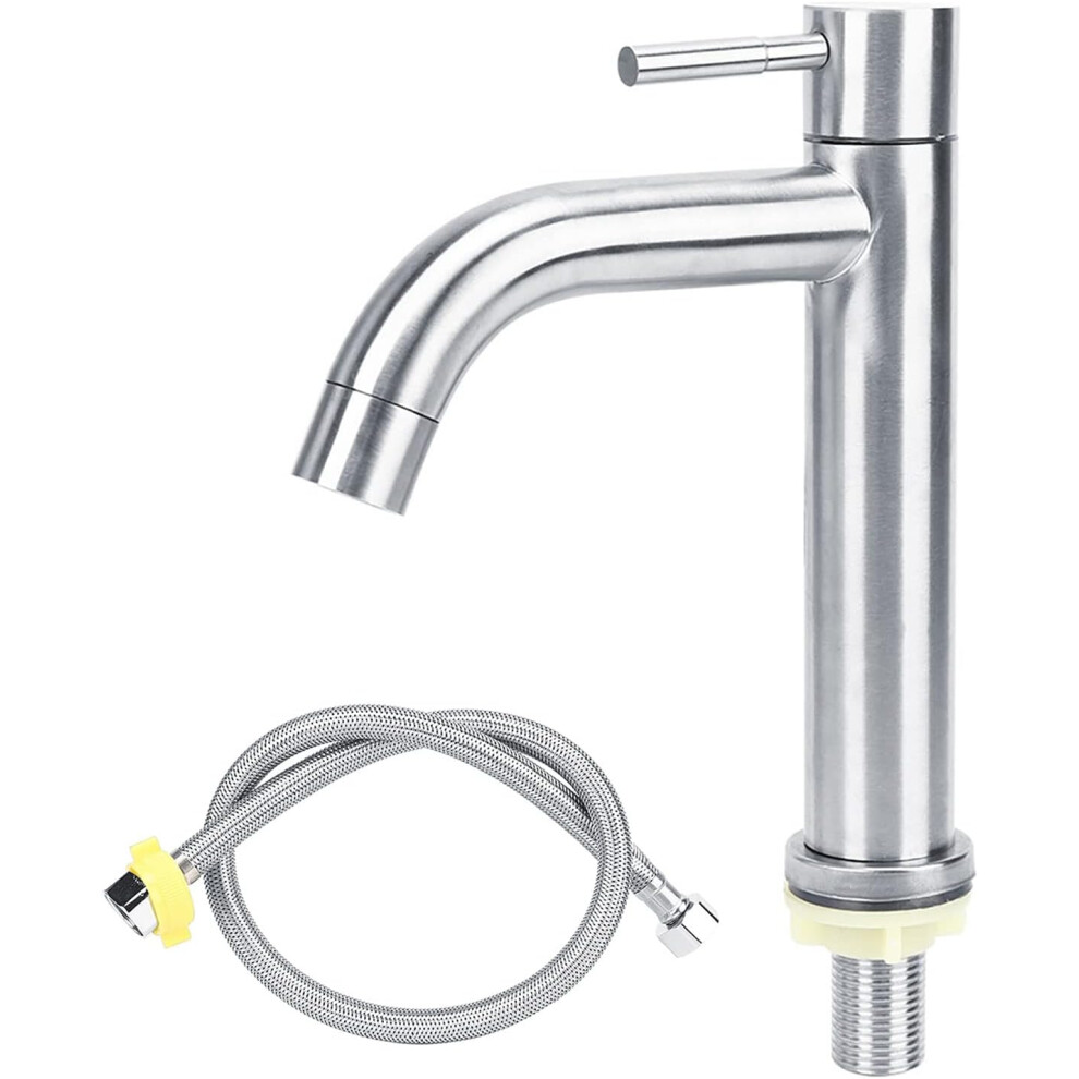 Elegant Deck Mounted Faucet, Brushed Nickel Finish With Stainless Steel Construction And Waterfall Stream For Your Bathroom 9061222306647