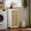 SoBuy Mobiletto Bagno con Cesto Biancheria - MDF e Bambù 9