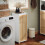 SoBuy Mobiletto Bagno con Cesto Biancheria - MDF e Bambù 2