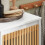 SoBuy Mobiletto Bagno con Cesto Biancheria - MDF e Bambù 6