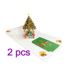 2 St Handgjorda 3D Julkort För Jul Nyår