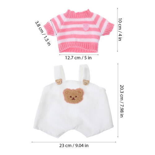 2 Conjuntos De Roupas Para Urso 30Cm Com Calça, Suspensórios E Suéter 1