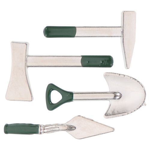 4Pcs Simulerade Trädgårdsredskapsmodeller Mini Husdekorationer 2
