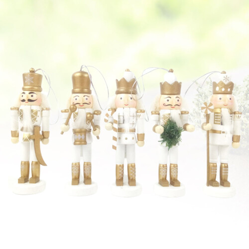 5Pcs Nötknäckarpuppet Kungssoldat Barn Leksak Utbildning Julklapp 2