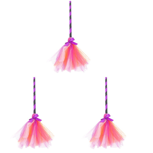 3St Kvastar För Häxtema Fest Karneval I Plastmaterial 1