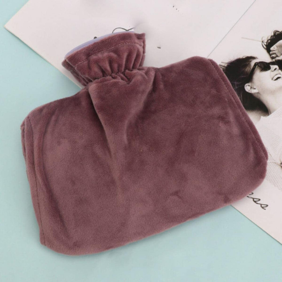 Dark/Brown Hot Water Bottle 1500Ml Villus Sheath Soft Cozy Cover Reusable Hand Warmer Stress Relief Therapy