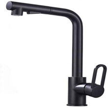 Innovative Kitchen Sink Faucet, Ergonomic Pull-Down Design & Easy Cleaning, Matte Black Faucet for Kitchen Or Bathroom with Pull-Out Spray, 360